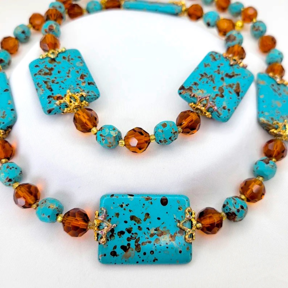 Joan Rivers necklace Turquoise bead